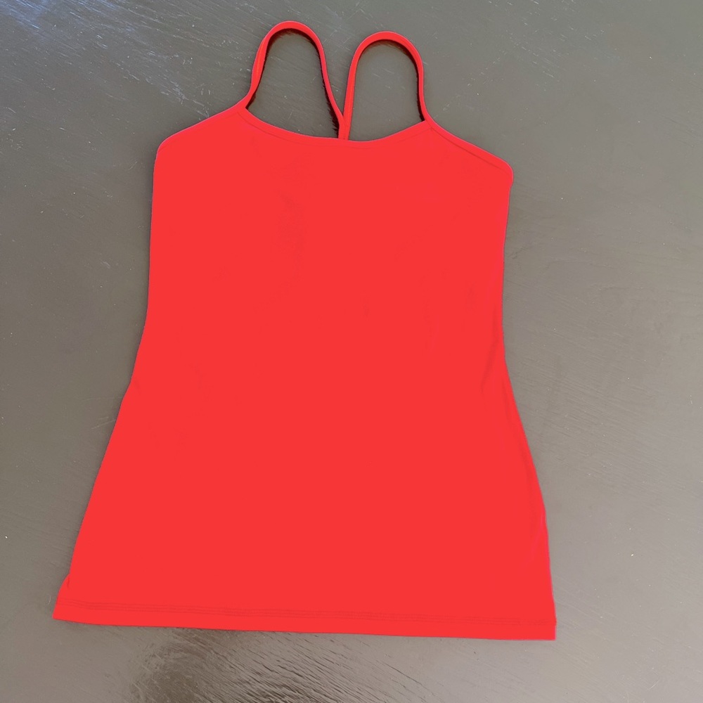 Lululemon Power Y Tank Size 8 orange red
